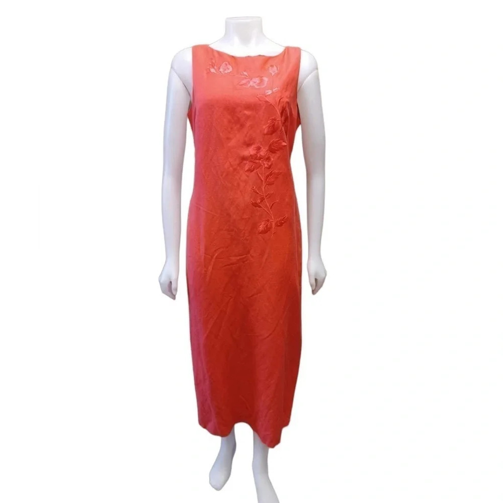 HOST PICK Jessica Howard Petite Linen Blend Sleeveless Maxi Coral Dress Size 14P